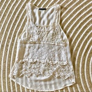 Cream Lace Cantata Tank Top